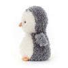 PELUCHE PETIT PINGOUIN DUVETEUX GRIS/BLANC
