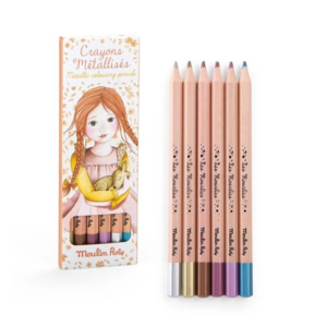 BOÎTE DE SIX CRAYONS MÉTALLISÉS "les Rosalies"
