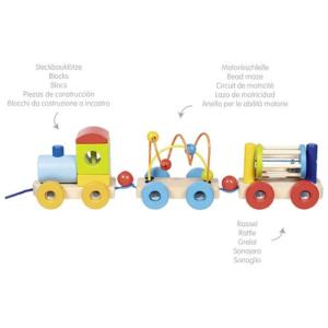 TRAIN RIO AVEC BLOCS À EMPILER-BOULIER-CAGE À GRELOT