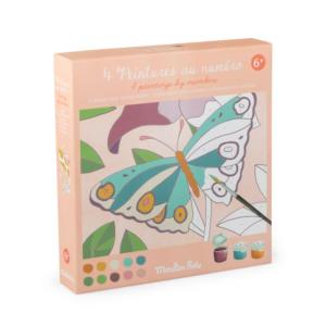 COFFRET DE QUATRE PEINTURES AU NUMÉRO "les Rosalies"