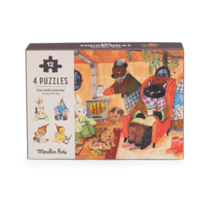 4 MINI PUZZLES DE 12 PIÈCES LES REPAS DES MINOUCHKAS