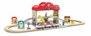 COFFRET CIRCUIT DE TRAIN ET GARE  PORTABLE